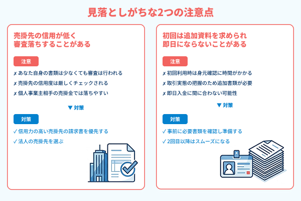 見落としがちな2つの注意点の図解