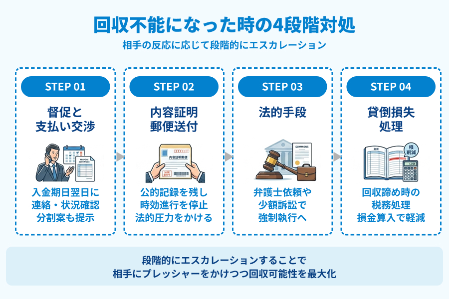 売掛金が回収不能になった時の対処法の図解