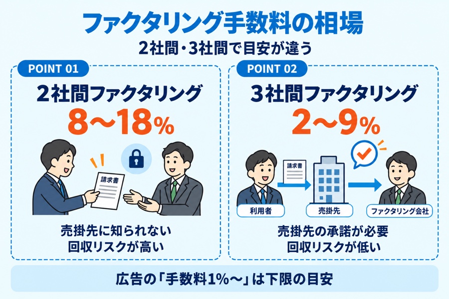 ファクタリング手数料の相場の図解